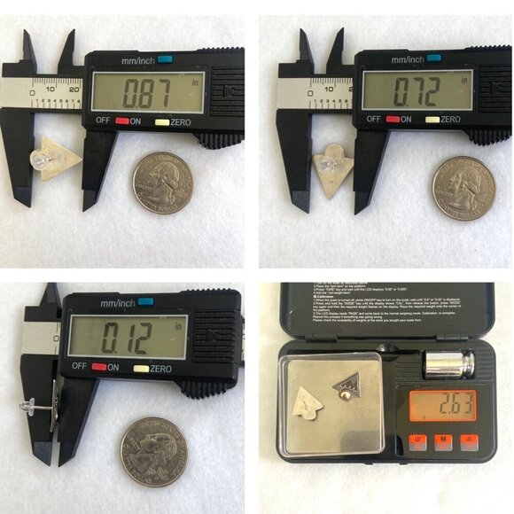 Sterling Silver 925 Gold Vermeil Bali Style Mixed Metal Triangle Stud Earrings - Picture 9 of 16